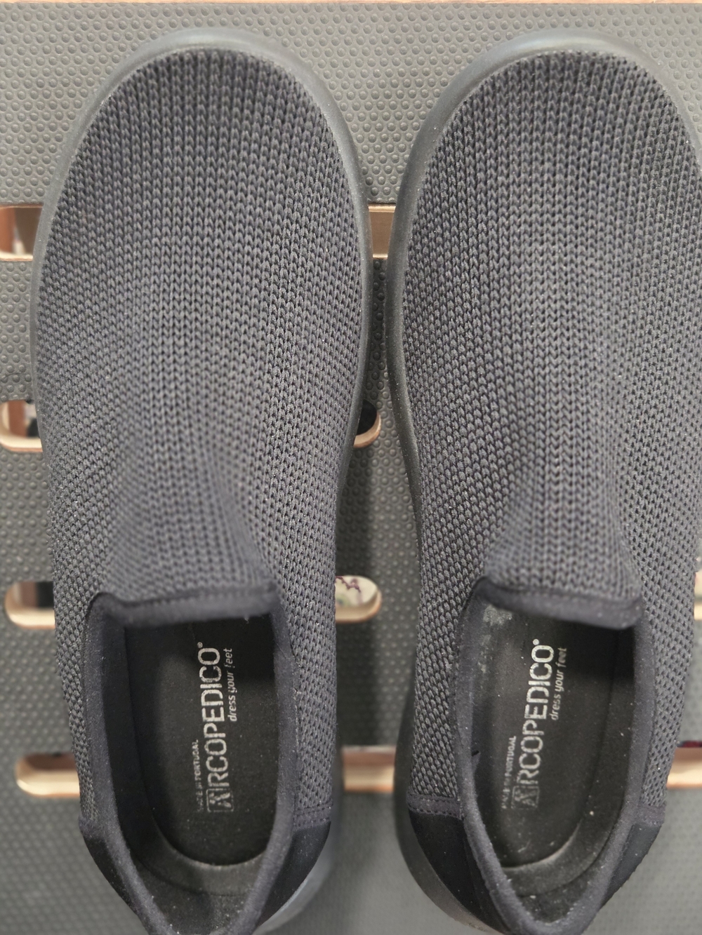 Arcopedico Women's Black Slip-On Knit Sneakers